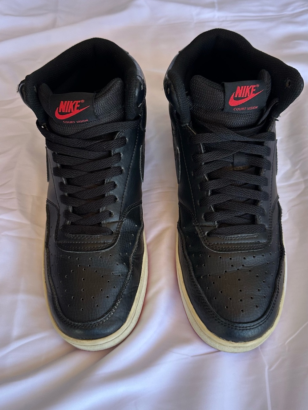 Nike Black High-Top Sneakers with Red Logo